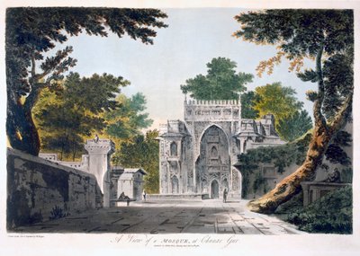 Pohled na mešitu v Chunar Guru, 1786 (akvatinta) od William Hodges