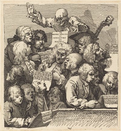 Sbor zpěváků od William Hogarth