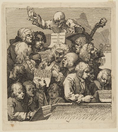 Sbor zpěváků od William Hogarth