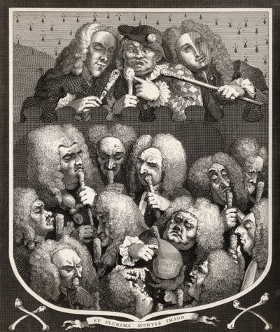 Konzultace lékařů, neboli Společnost pohřebních ústavů, z „Díla Williama Hogartha“, publikovaná v roce 1833 (litho) od William Hogarth