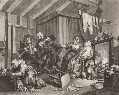 Nevěstka? S Progress / Cesta kurvy. List 5: Smrt. 1732 od William Hogarth