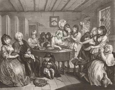 Nevěstka? S Progress / Cesta kurvy. List 6: Pohřeb. 1732 od William Hogarth