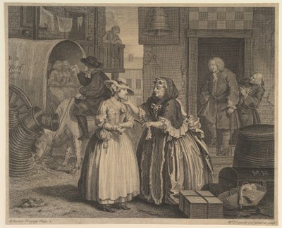 Kariéra prostitutky, tabule 1 od William Hogarth