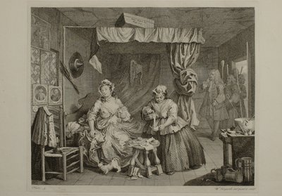 Život prostitutky: tabule 3 od William Hogarth