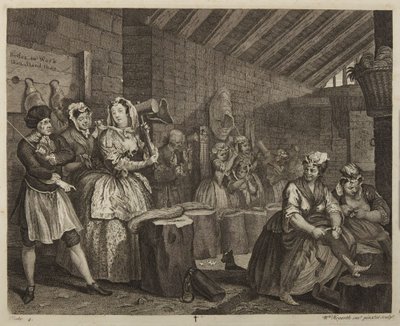 Dráha prostitutky, tabule 4 od William Hogarth