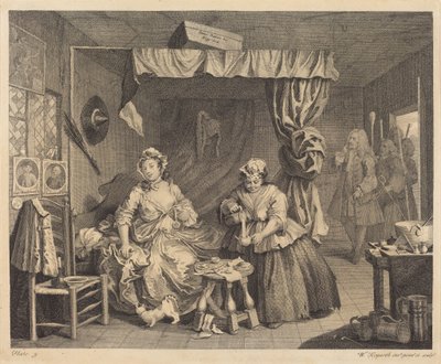Dráha prostitutky: tabule 3 od William Hogarth