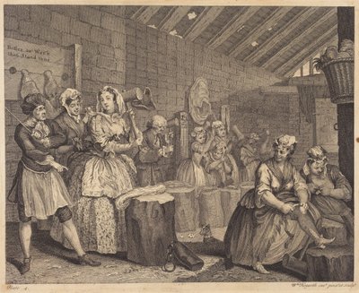 Kariéra prostitutky: tabule 4 od William Hogarth
