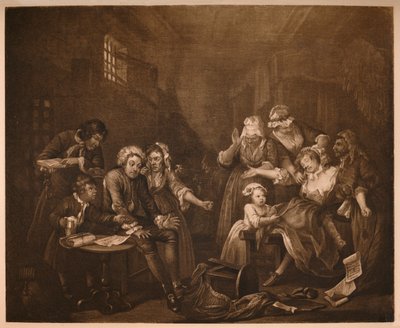 A Rakes Progress - 7: Fleet Prison, 1733. od William Hogarth