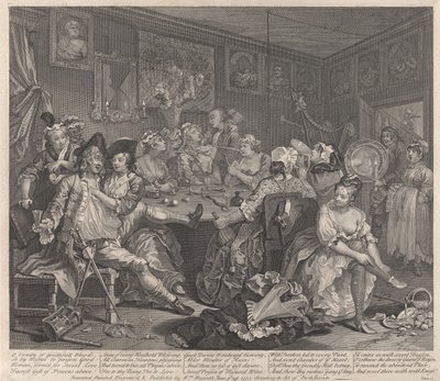 Kariéra prostopášníka, deska 3: Hýří od William Hogarth