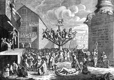Satira na společnost South Sea Company, 1721 od William Hogarth