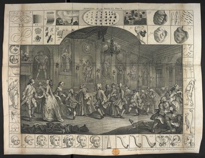 Velké množství tančících lidí od William Hogarth