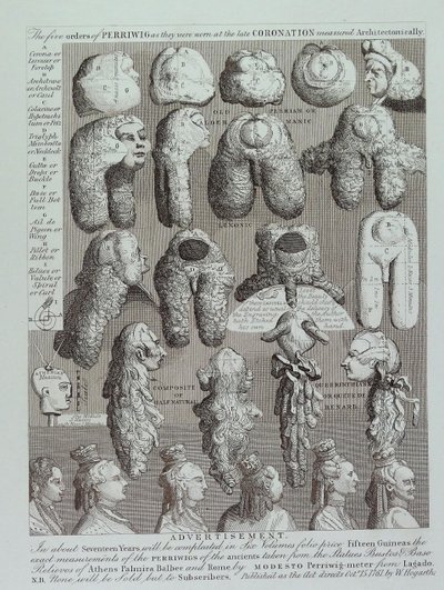 Reklama na paruky od William Hogarth