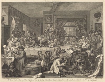 Volební zábava od William Hogarth