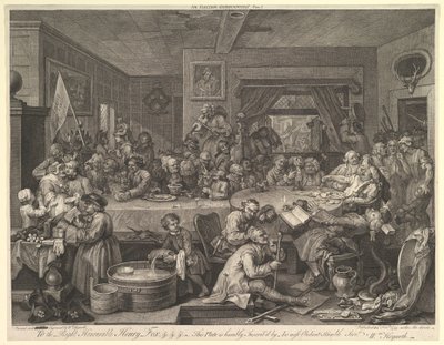 An Election Entertainment, Plate I: Four Prints of an Election, únor 1755. od William Hogarth