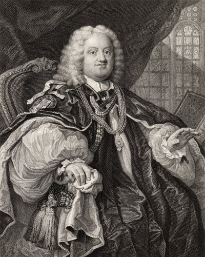 Benjamin Hoadly, vyrytý Benjaminem Hollem (1808-84) z 