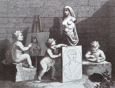 Chlapci pokukující po přírodě od William Hogarth