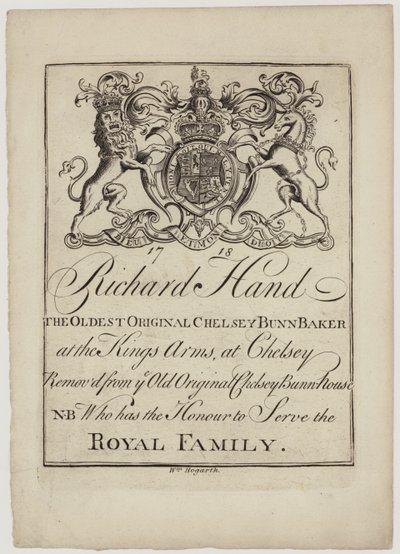 Bun Baker, Richard Hand, vizitka od William Hogarth