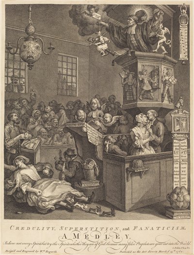 Důvěřivost, pověrčivost a fanatismus od William Hogarth