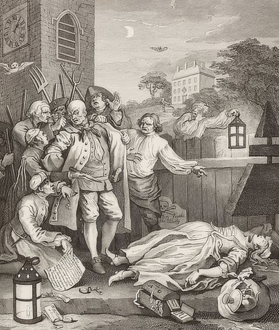 Krutost v dokonalosti. From: The Four Stages of Cruelty / Čtyři fáze krutosti. 1751 od William Hogarth