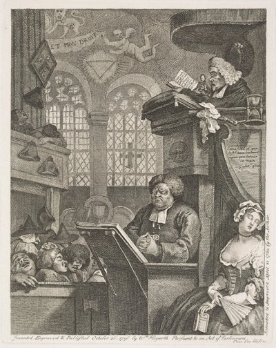 Spící věřící od William Hogarth