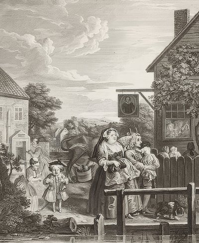 Večer / Abend. Z: Čtyři denní doby / Die vier Tageszeiten. 1738 od William Hogarth