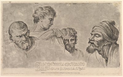 Čtyři hlavy z karikatur Raphaela v Hampton Court, 14. května 1781. od William Hogarth