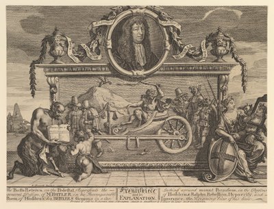 Frontispis a jeho vysvětlení: Dvanáct velkých ilustrací pro Samuela Butlera..., únor 1725-26. od William Hogarth