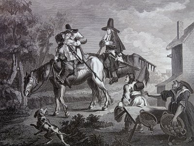 Frontispis ke skladbě „Hudibras“ Samuela Butlera od William Hogarth