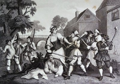 Etukappale Samuel Butlerin Hudibrasille od William Hogarth