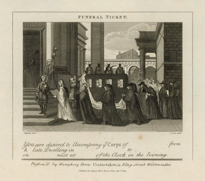 Pohřební lístek od William Hogarth