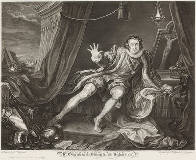 Garrick v postavě Richarda III / Garrick in der Rolle Richards III.. 1746 od William Hogarth