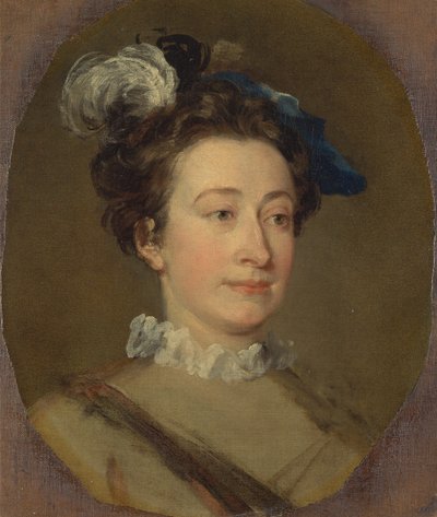 Dívka v opeřeném klobouku, ca. 1740. od William Hogarth