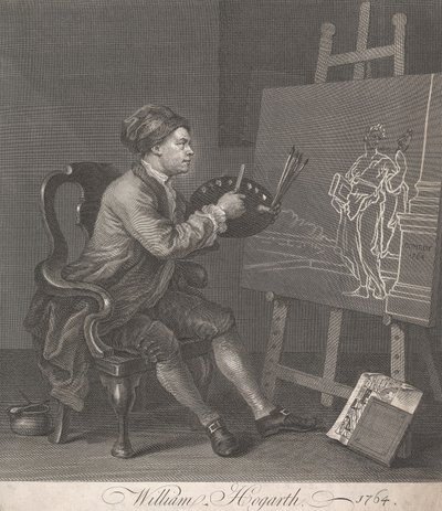Hogarth malující Komickou múzu od William Hogarth