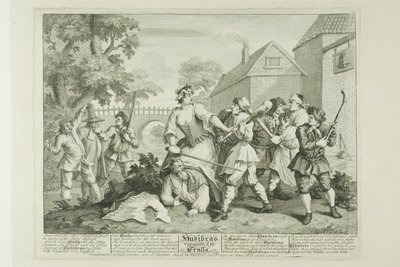 Hudibras poražen Trullou, pátá deska z knihy Hudibras od William Hogarth