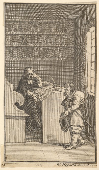 Hudibras a právník Sedmnáct malých ilustrací pro Samuela Butlerse Hudibras, č..., 1721-26. od William Hogarth