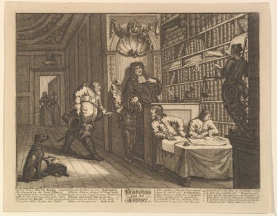 Hudibras a právník Dvanáct velkých ilustrací pro Samuela Butlerse Hudibras, Talíř..., 1725-68. od William Hogarth