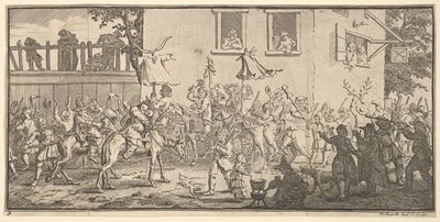 Hudibras a Skimmington Sedmnáct malých ilustrací pro Hudibras Samuela Butlera..., 1721-26. od William Hogarth