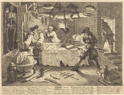 Hudibras porazí Sidrophela a jeho muže Whacuma od William Hogarth