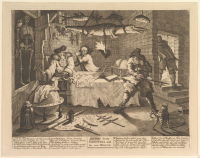 Hudibras porazí Sidrophela a jeho muže Whacuma od William Hogarth