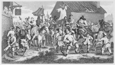 Hudibras narazí na Skimmington od William Hogarth