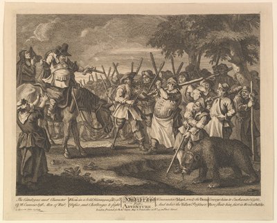 Hudibrass First Adventure Dvanáct velkých ilustrací pro Samuela Butlerse Hudibras, Pl..., 1725-68. od William Hogarth