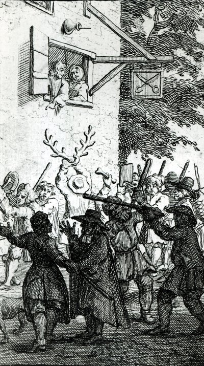 Hullabaloo proti krejčímu od William Hogarth