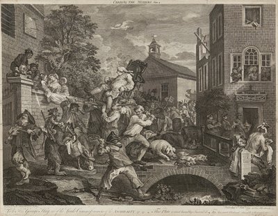 Humours of An Election (Set of Four) (rytina) od William Hogarth
