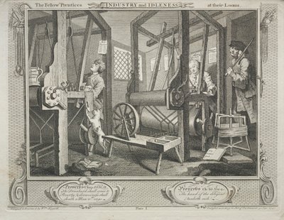 Industry and Idleness: The Fellow Prentices at their Looms, 1747. od William Hogarth