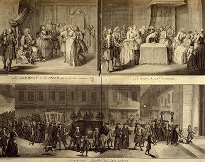 Rozsudek mladé těhotné ženy, křest a pohřeb od William Hogarth