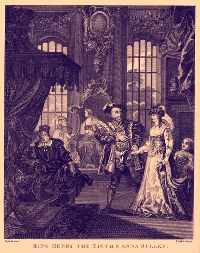 Král Jindřich VIII a Anna Boleynová od Williama Hogartha od William Hogarth