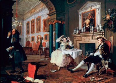 Manželství A-la-Mode: 2. The Tete a Tete, 1743 od William Hogarth