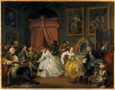Manželství A-la-Mode: 4. Toaleta ... (olej na plátně) od William Hogarth