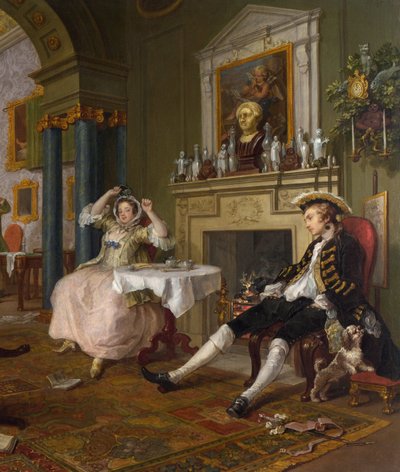 Marriage a la Mode:II- The Tete a Tete, c.1743 (detail z 4395) od William Hogarth