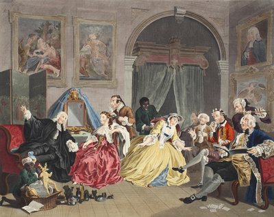 Marriage a la Mode, Plate IV, The Toilette, ilustrace z 
